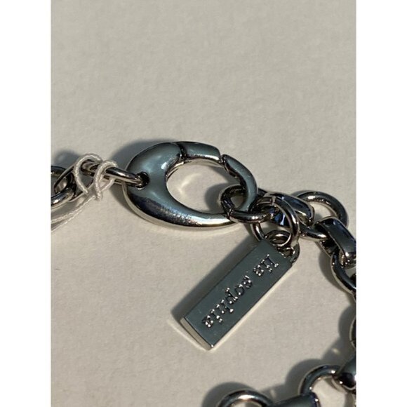 Lia Sophia Silver Tone Curb Link Chain Bracelet Set 2pcs - Picture 9 of 11